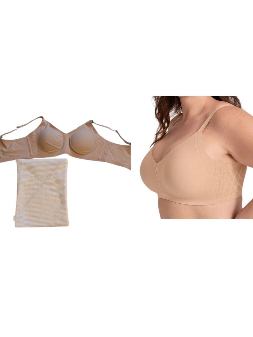Honeylove Silhouette Bra Sand Nude Beige With Wash Bag Size M